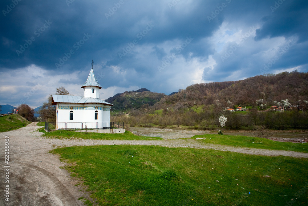 Landscape with cloudy skies