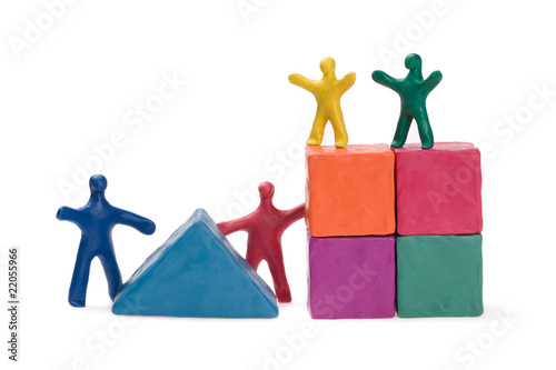 Family on the construction of a house