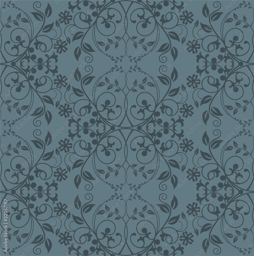 Seamless grey floral wallpaper Seamless grey floral wallpaper