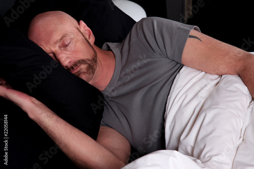 Bald middle aged man sleeping © Patrick Hermans