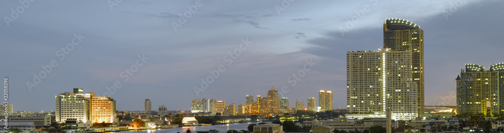 Night view of Bangkok from Taksin area