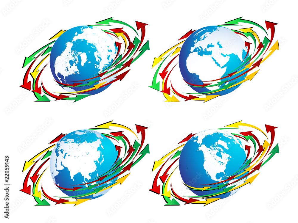 Globes and arrows