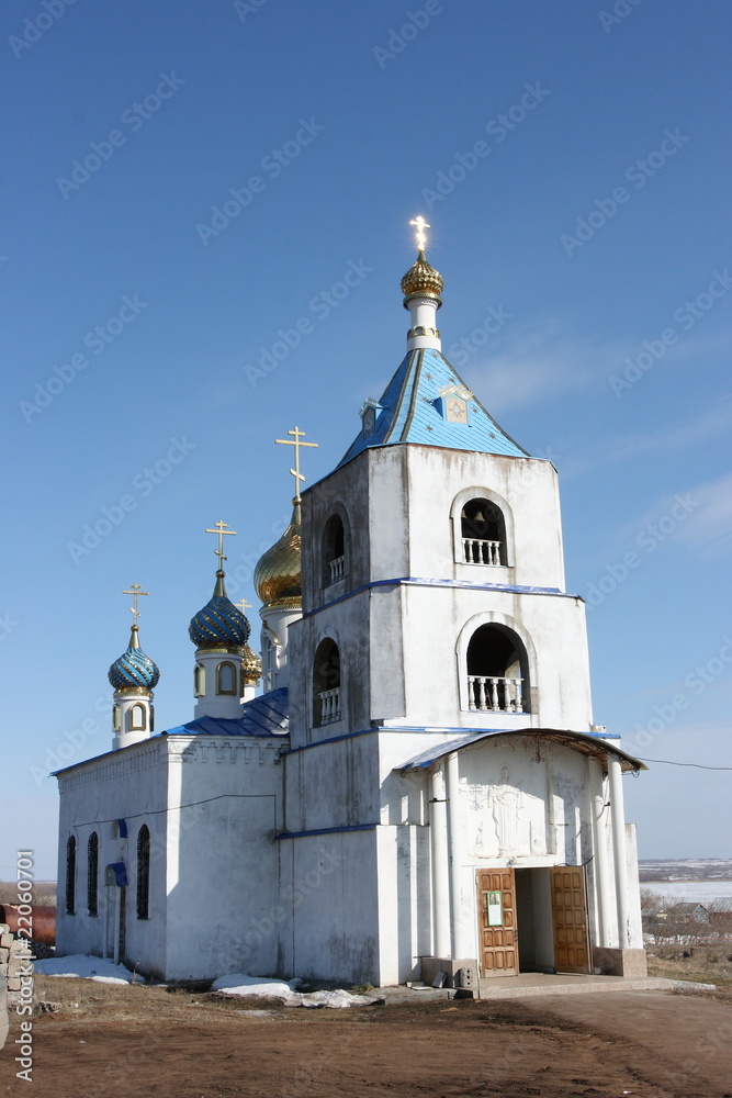 Christian orthodox church against a blue sky
