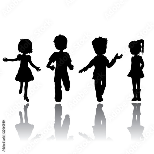 silhouettes children