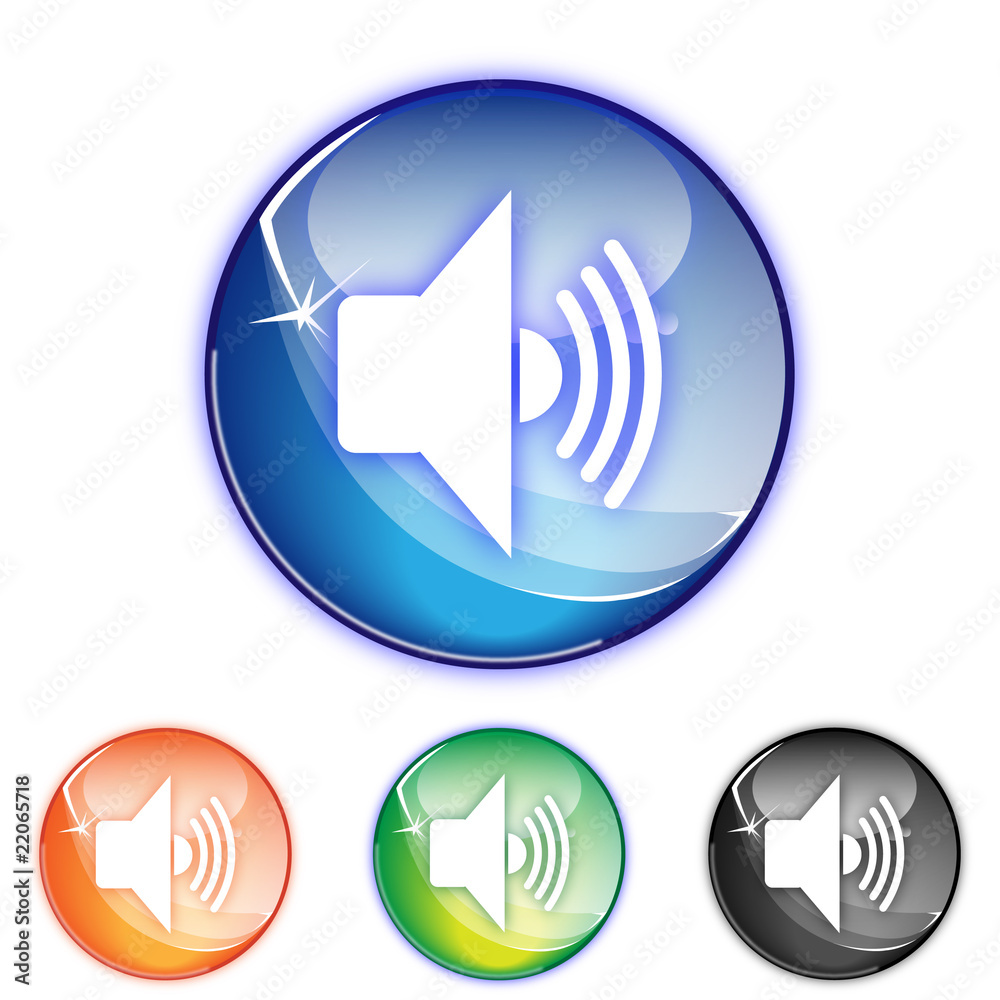 Picto musique son on - Icon music sound on - collection color