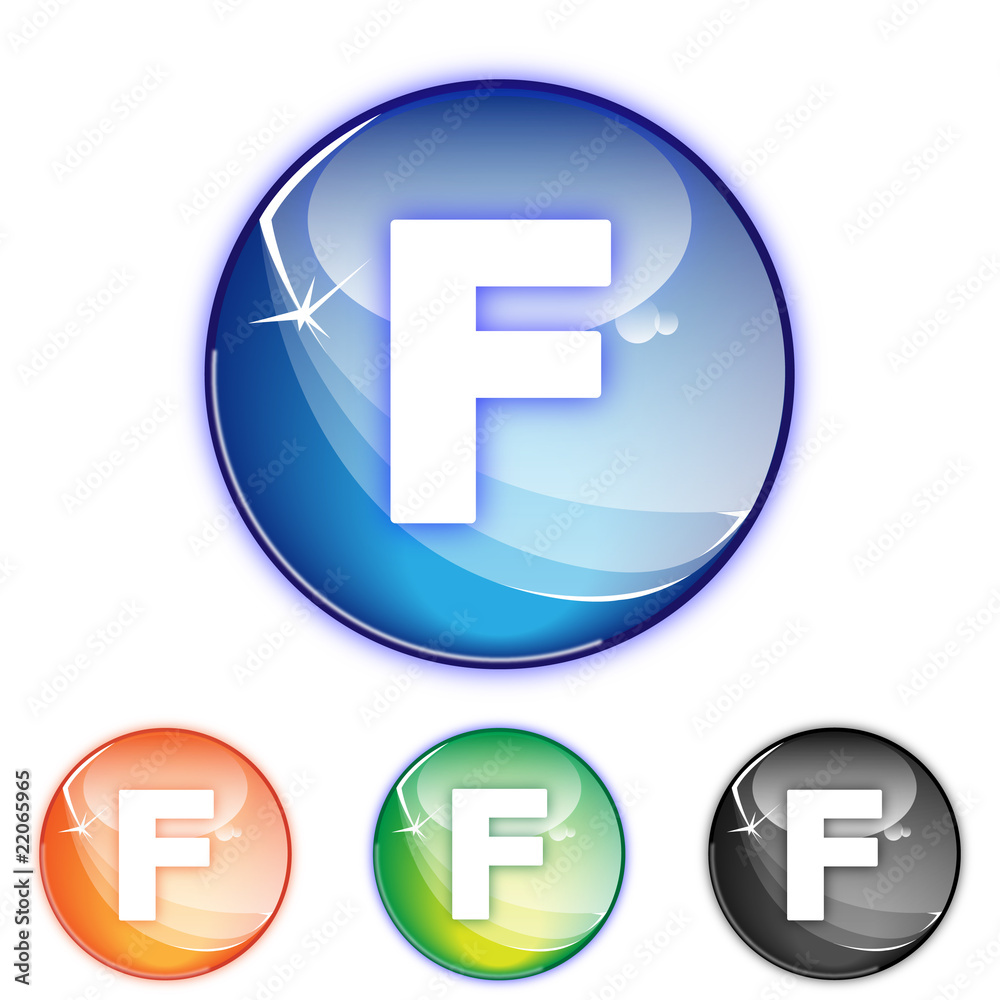 Picto lettre F - Icon letter f - collection color Picto lettre F - Icon letter f - collection color