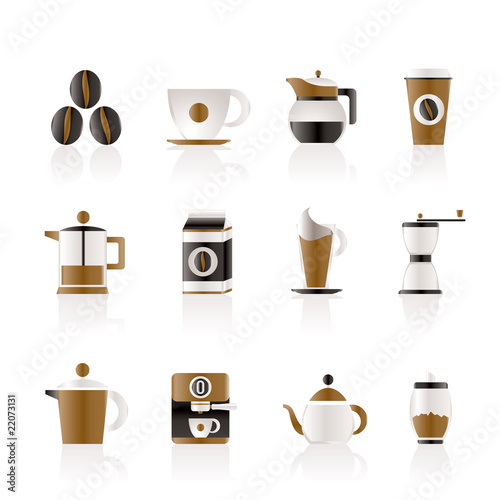 coffee industry signs and icons - vector icon set