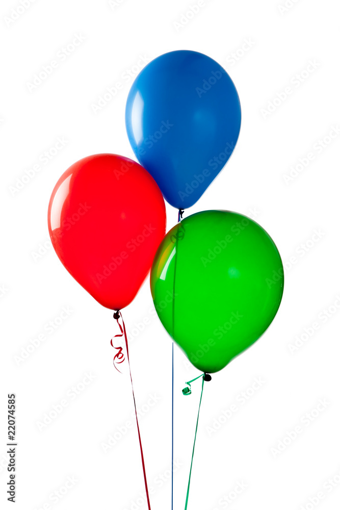 Colored balloons on a white background