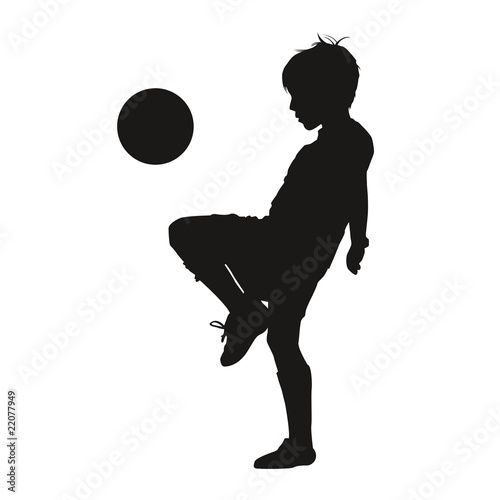 Silhouette garçon footballeur