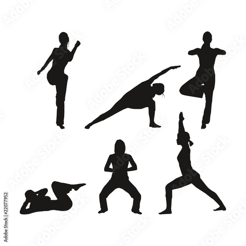 Silhouettes de gymnastes