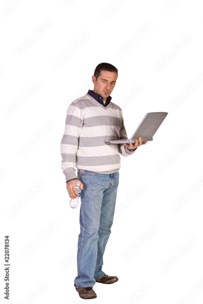 Businessman Posing with his Laptop