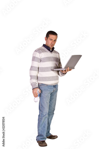 Businessman Posing with his Laptop