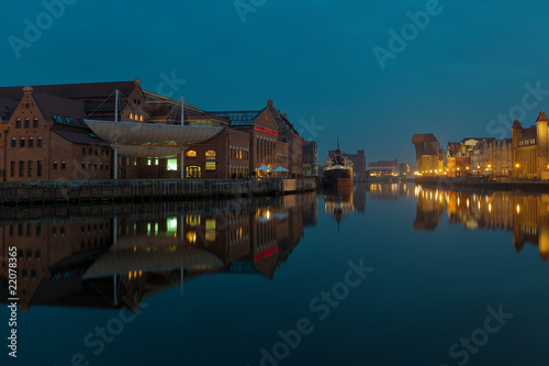 Gdansk of Riverside at night