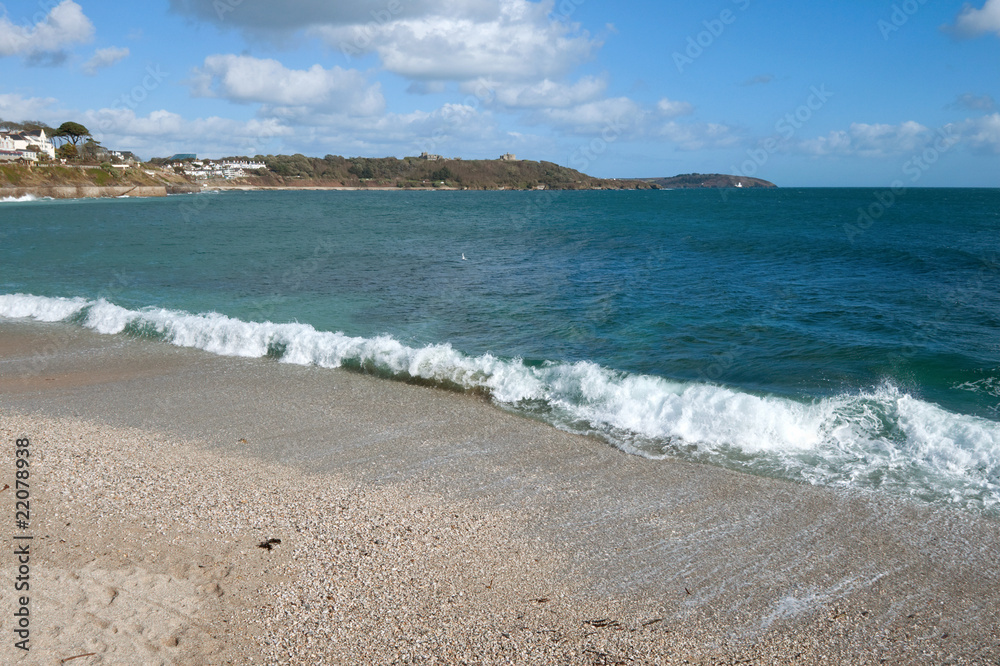 The shore of Gyllyngvase beach, Falmouth Cornwall. The shore of Gyllyngvase beach, Falmouth Cornwall.