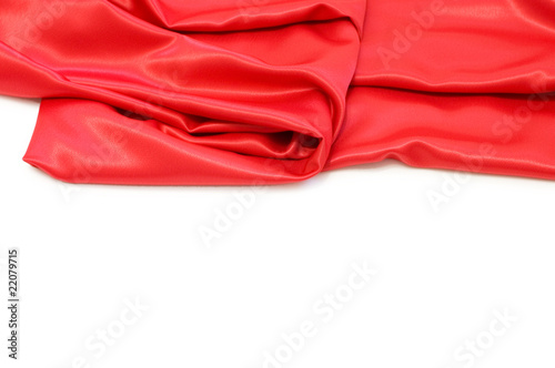 Elegant and soft red satin isolated
