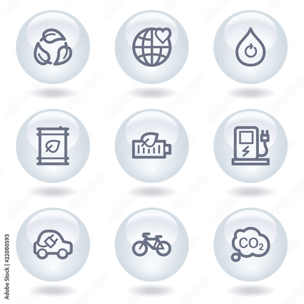 Ecology web icons set 4, white circle buttons Ecology web icons set 4, white circle buttons