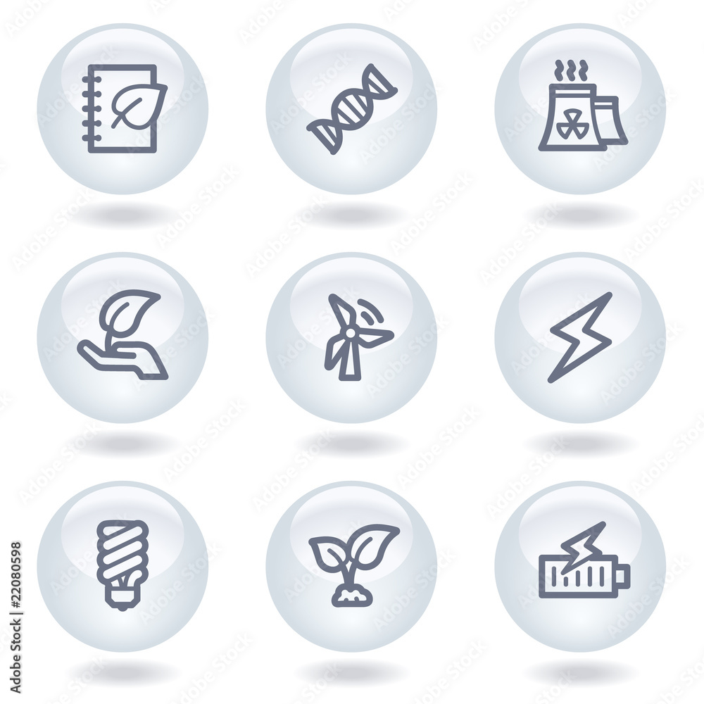 Ecology web icons set 5, white circle buttons Ecology web icons set 5, white circle buttons