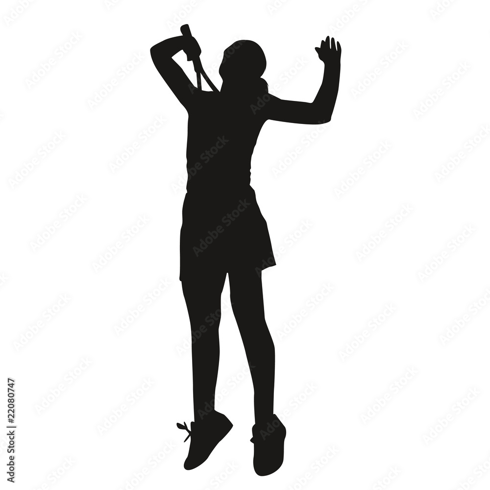 Silhouette tennis woman