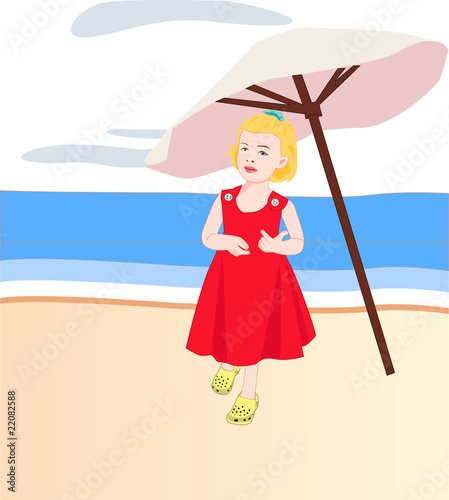 cute girl on beach