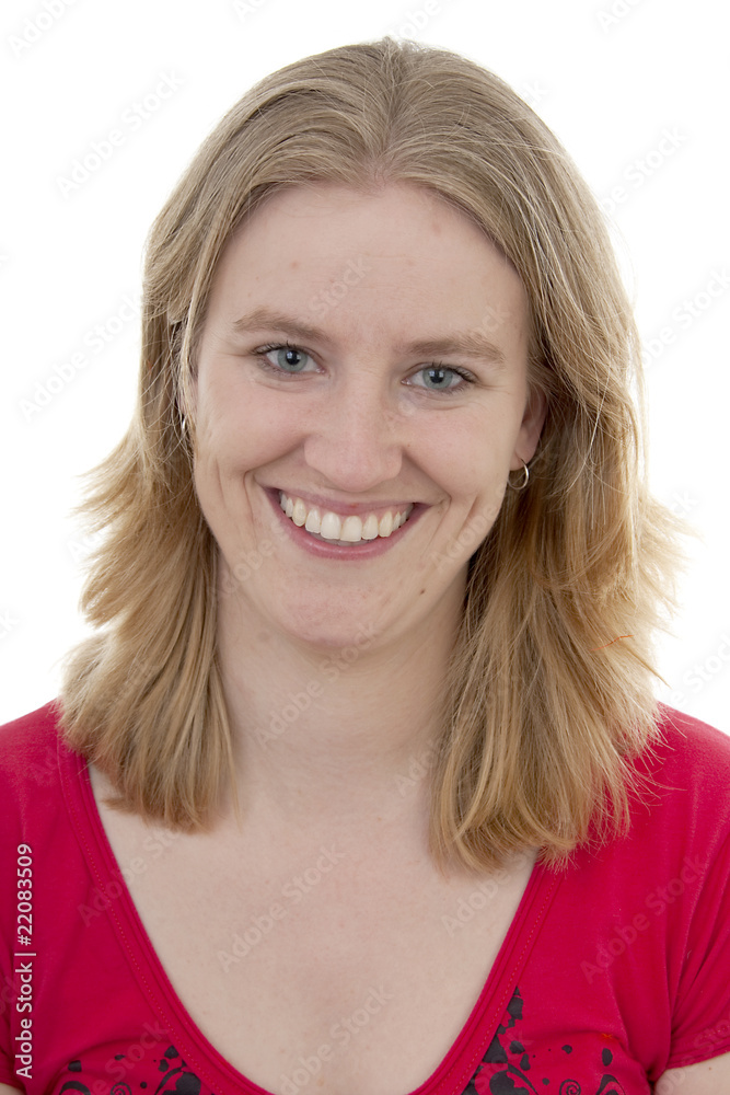 portrait of a young woman over white background portrait of a young woman over white background