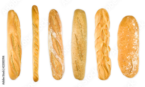Foto Group baguettes isolated on white