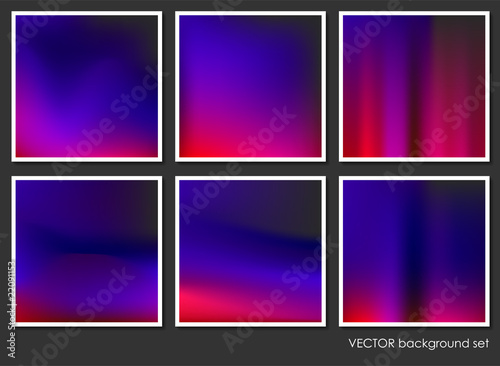 Fluid Aurora on Colorful Abstract Background Set