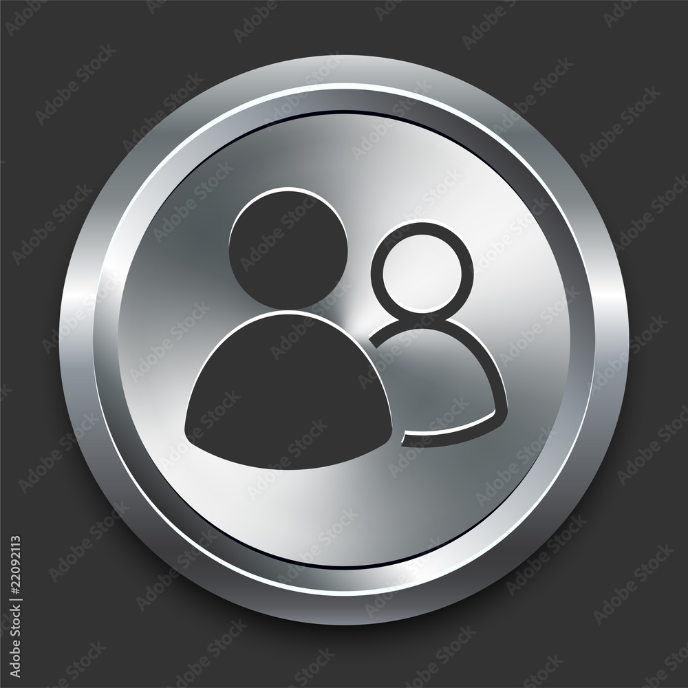 User Group Icon on Metal Internet Button User Group Icon on Metal Internet Button