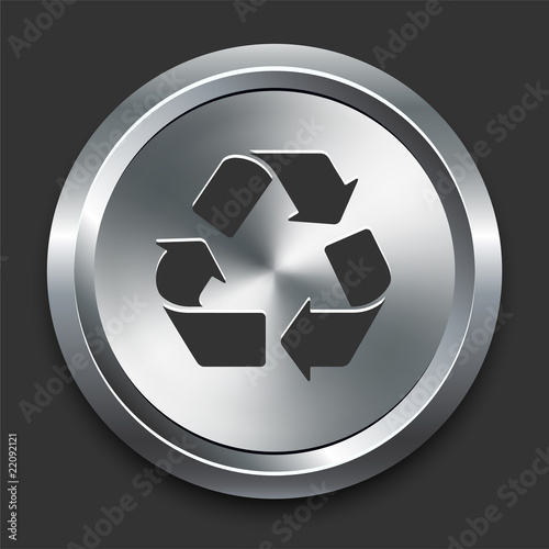 Pollution Symbol Icon on Metal Internet Button