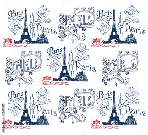 Papier peint au motif de Paris