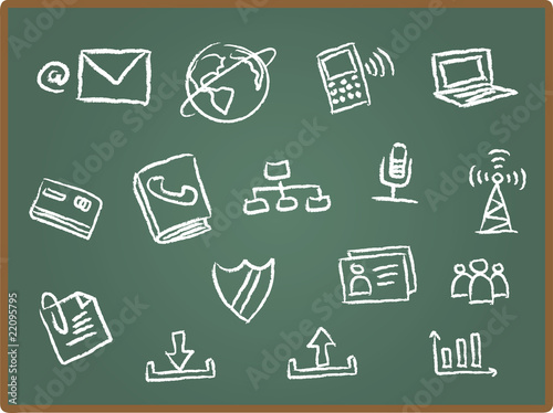 Web icon on chalk board 2
