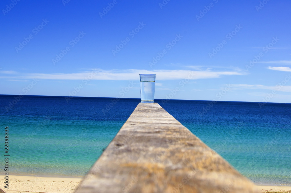 glass with crystal clear water