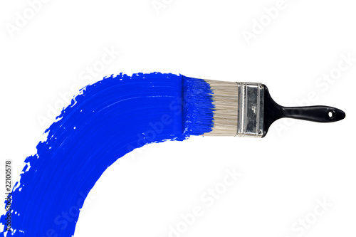 Brush With Blue Paint