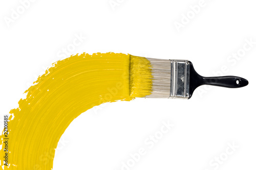Brush With Yellow Paint