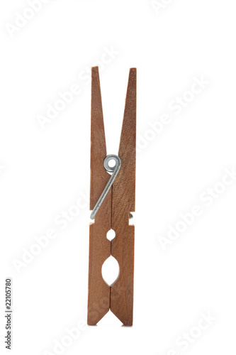 one clothes peg on white background