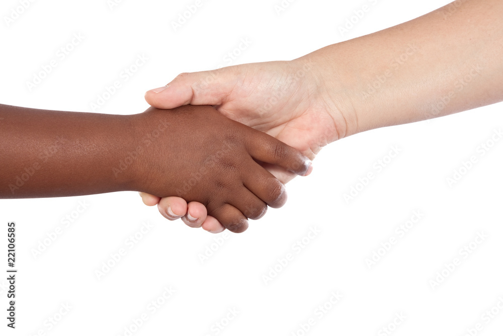 Handshake between an African-American and Caucasian Handshake between an African-American and Caucasian