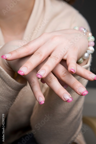Beautiful manicured fingernails