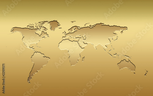 gold world map