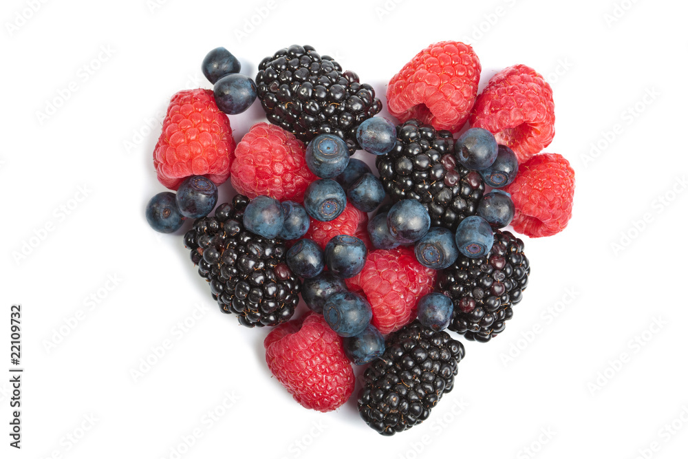 heart of fresh berries isolated heart of fresh berries isolated