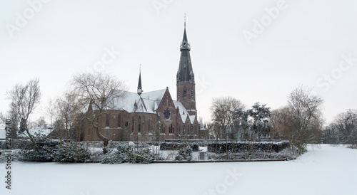Church in Winter in Netherlands