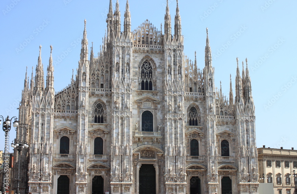 Landscape view of the Milan cathedral