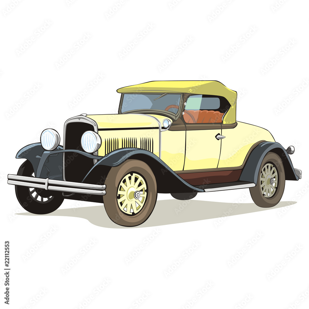 fully editable vector isolated car with details