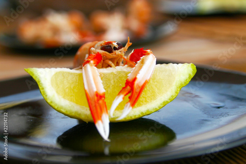 Shrimp on a lemon