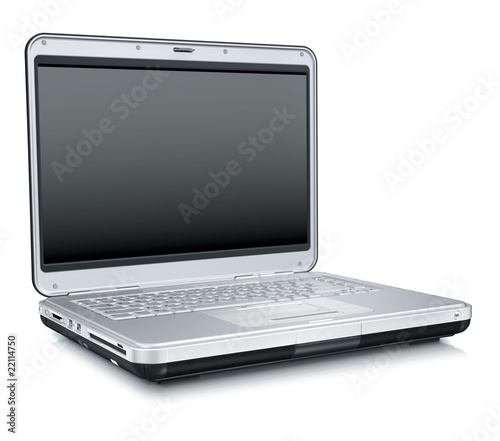 Laptop on white background