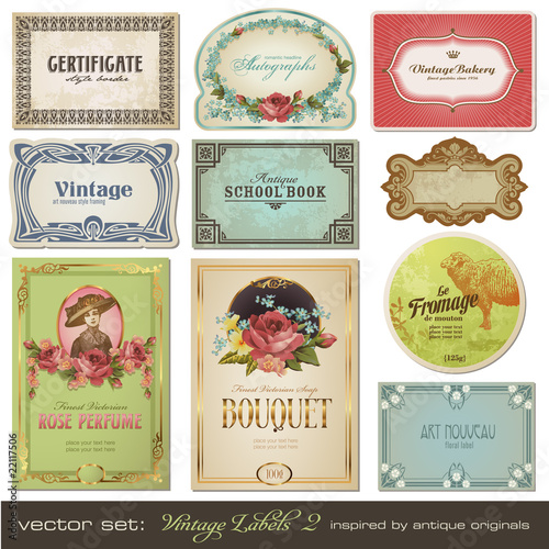 vector set: vintage labels 2