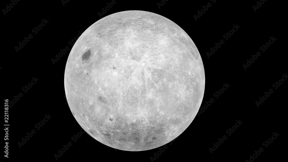 Spinning full Moon - looped and masked animation