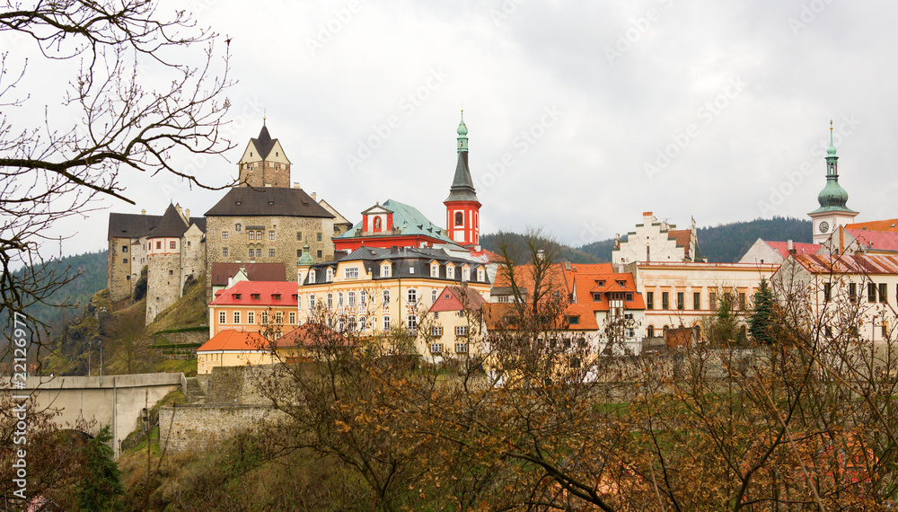 Panoramic view of Loket Castle in Czech Republic
