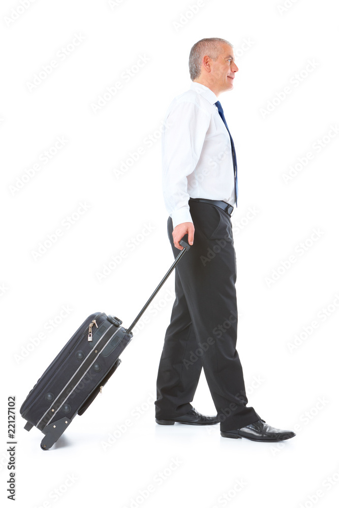 Portrait of business man with luggage Portrait of business man with luggage