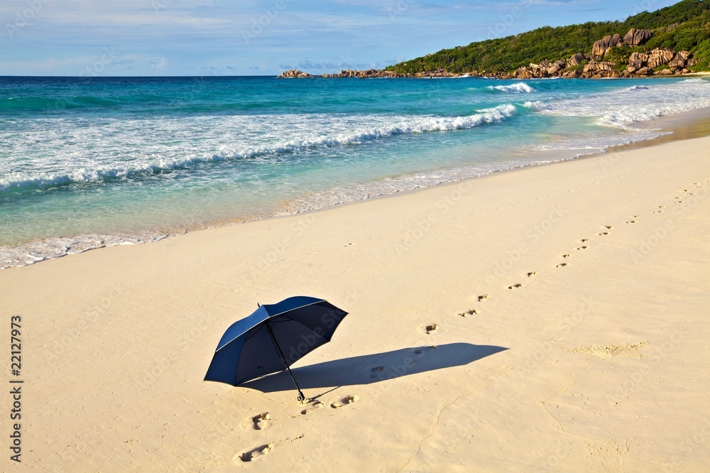 Umbrella on a sandy beach