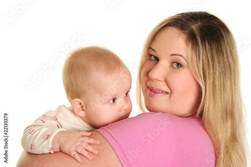 mother embracing baby