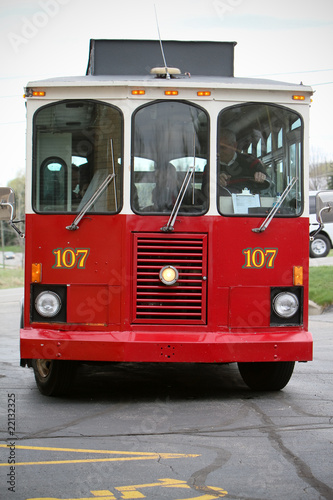 red trolley front